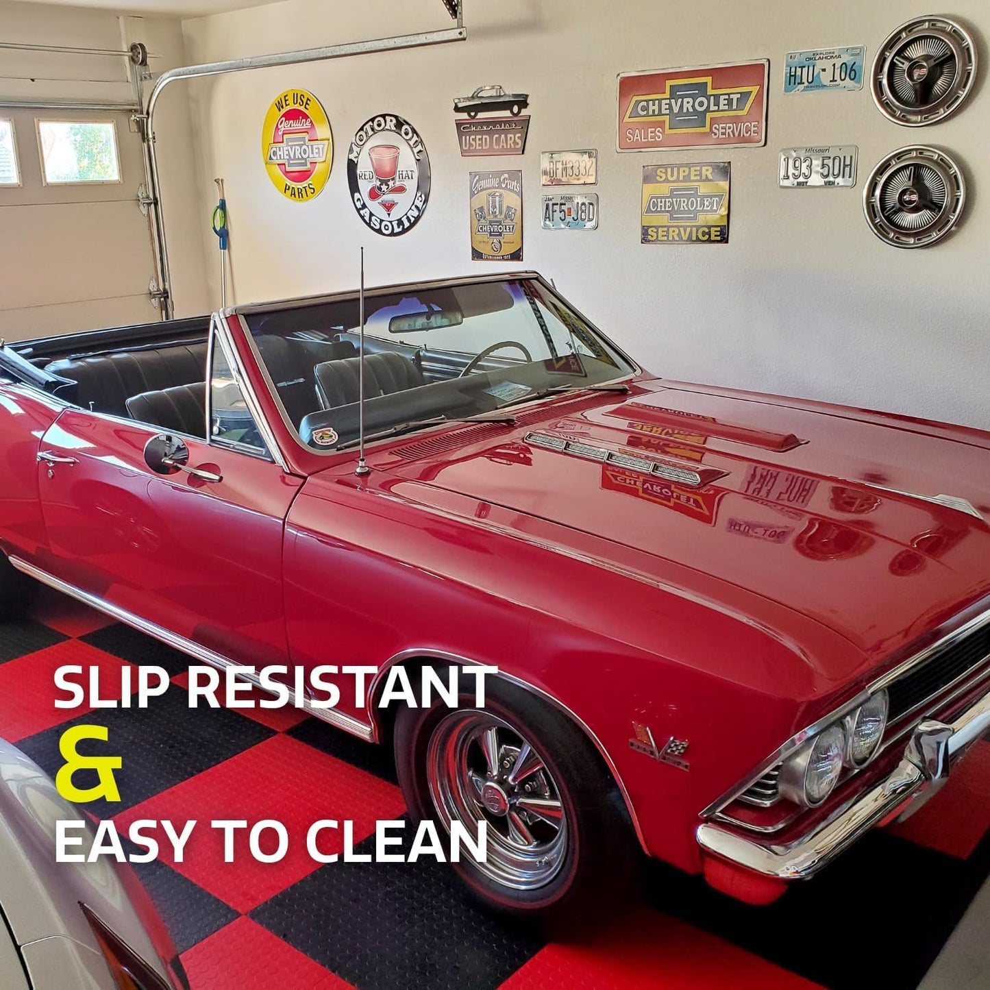 Big Floors GarageDeck Coin Pattern, Durable Copolymer Interlocking Modular Non-Slip Garage Flooring Tile (Alloy, 48 Pack of 12 x 12" Tiles)